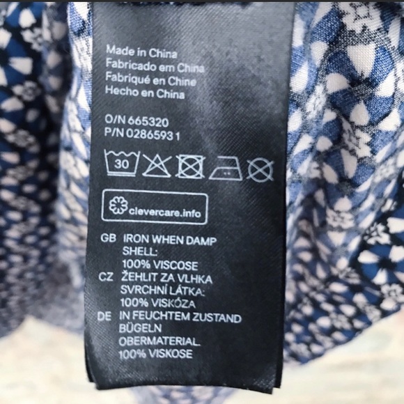 H&M Floral Dress Ditsy Blue Print 90s Style mini dress/tunic - Picture 5 of 8